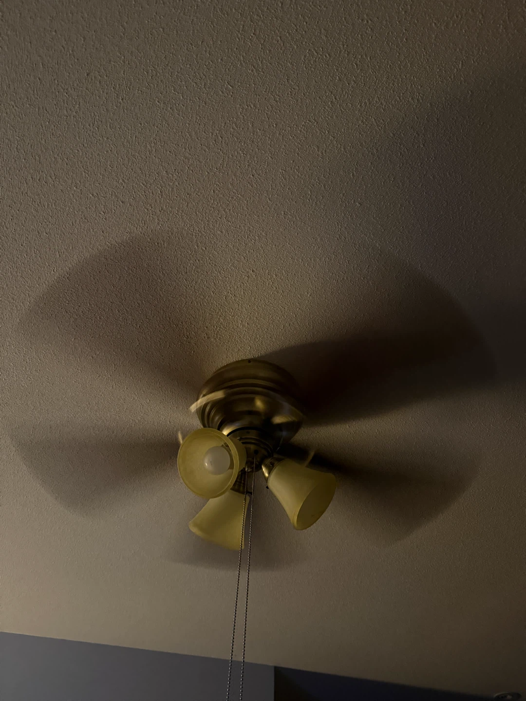 Brass ceiling fan with light kit