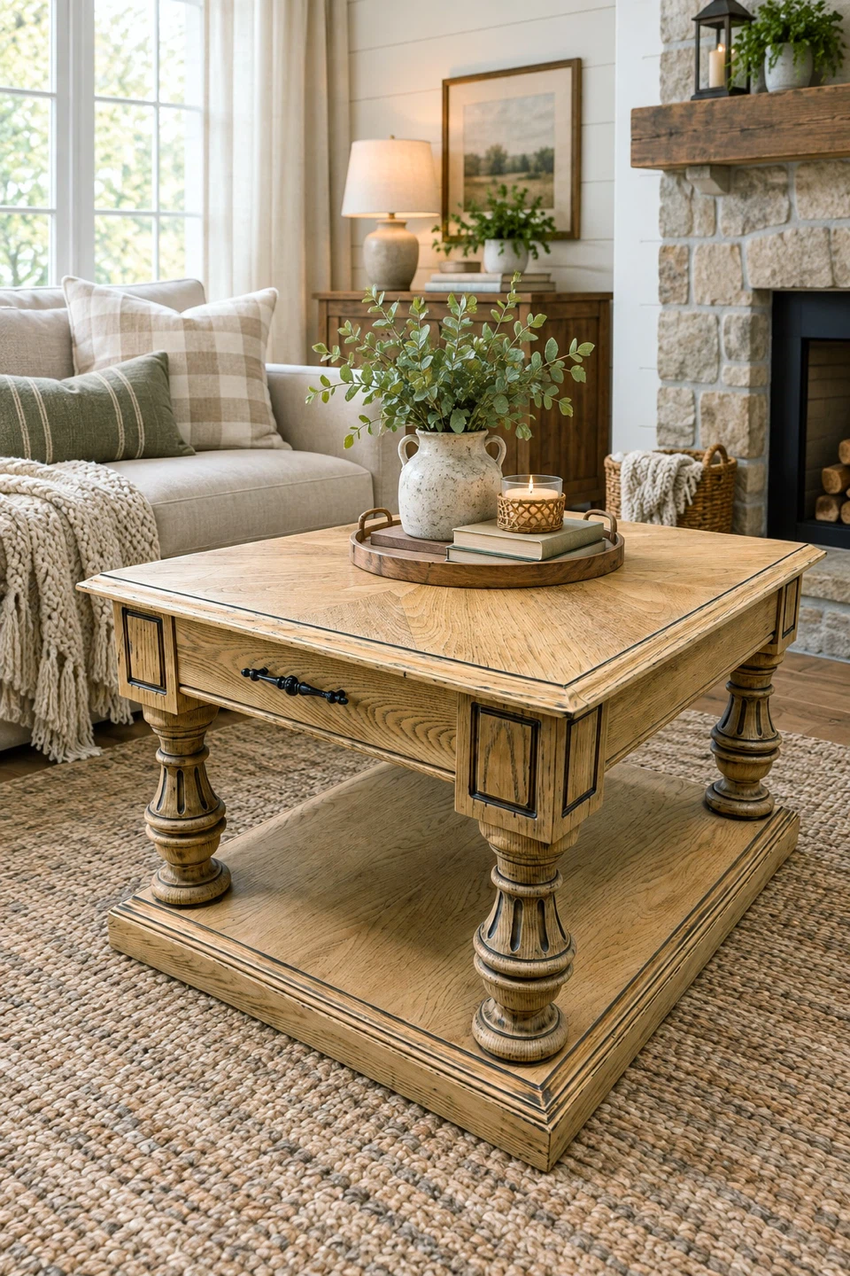 Rustic Solid Wood Coffee Table