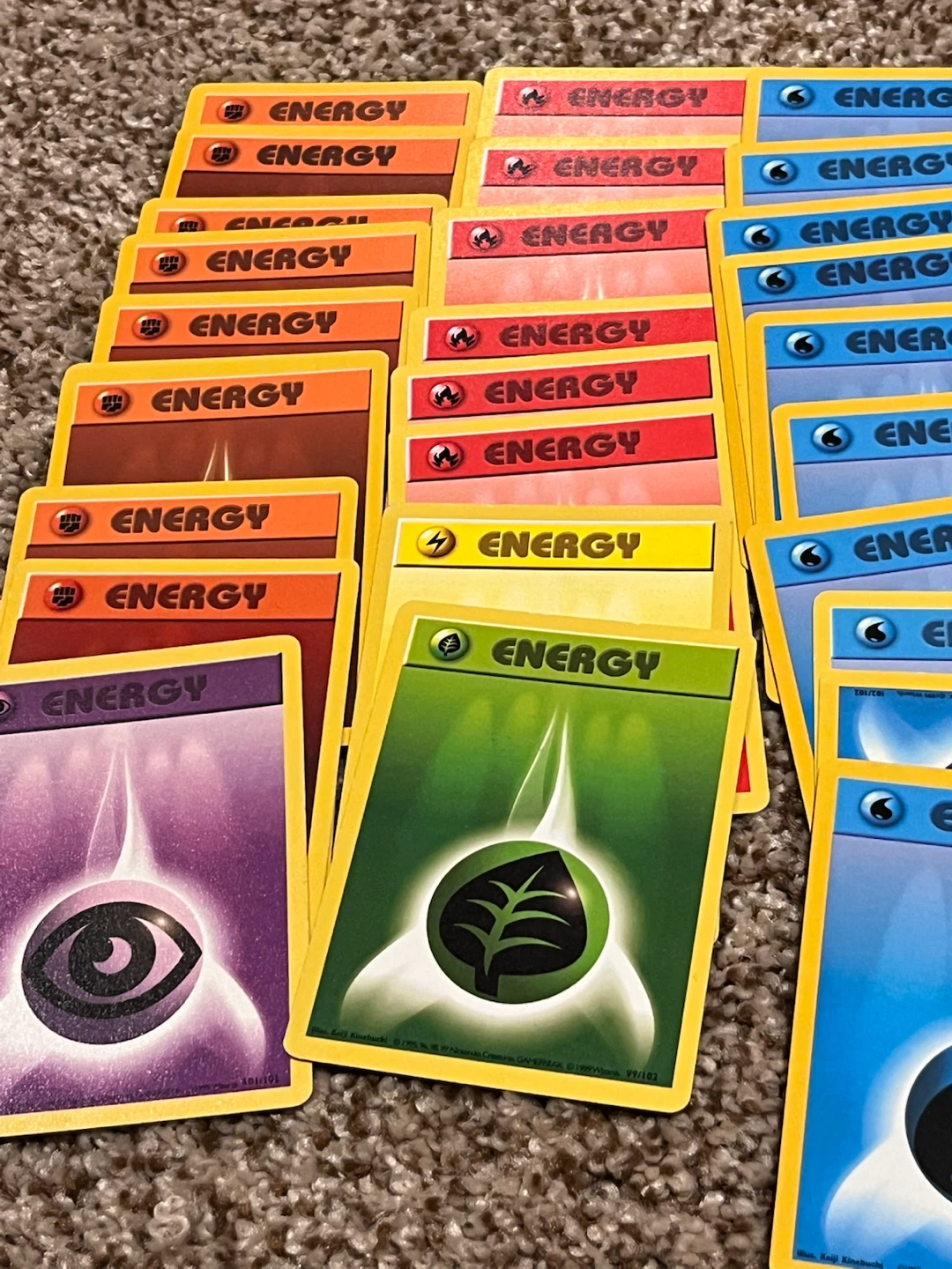 Vintage 1st Edition Pokémon Energy and Trainer Card Lot (1998)