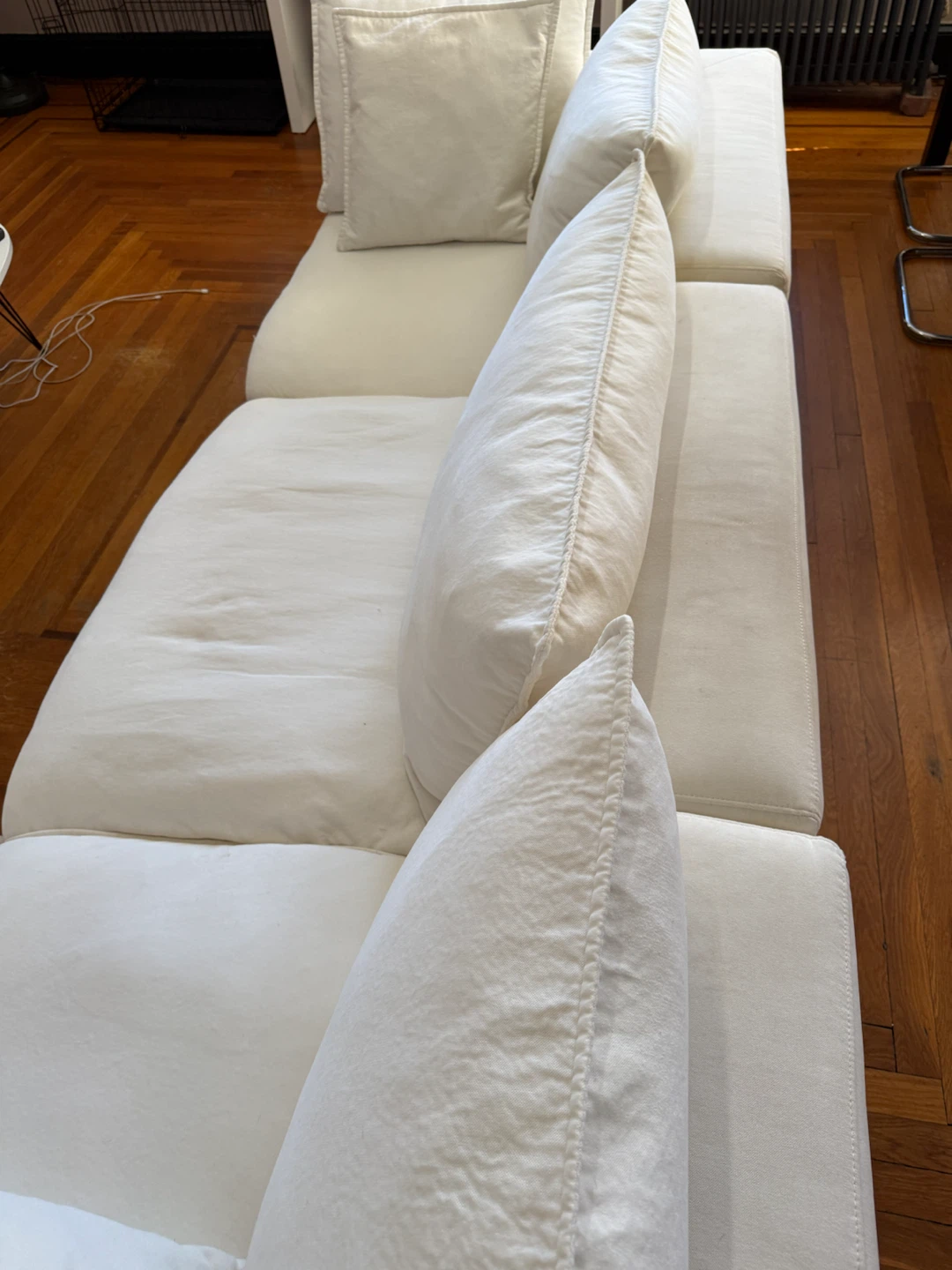 White Sectional Sofa with Chaise - photo 4