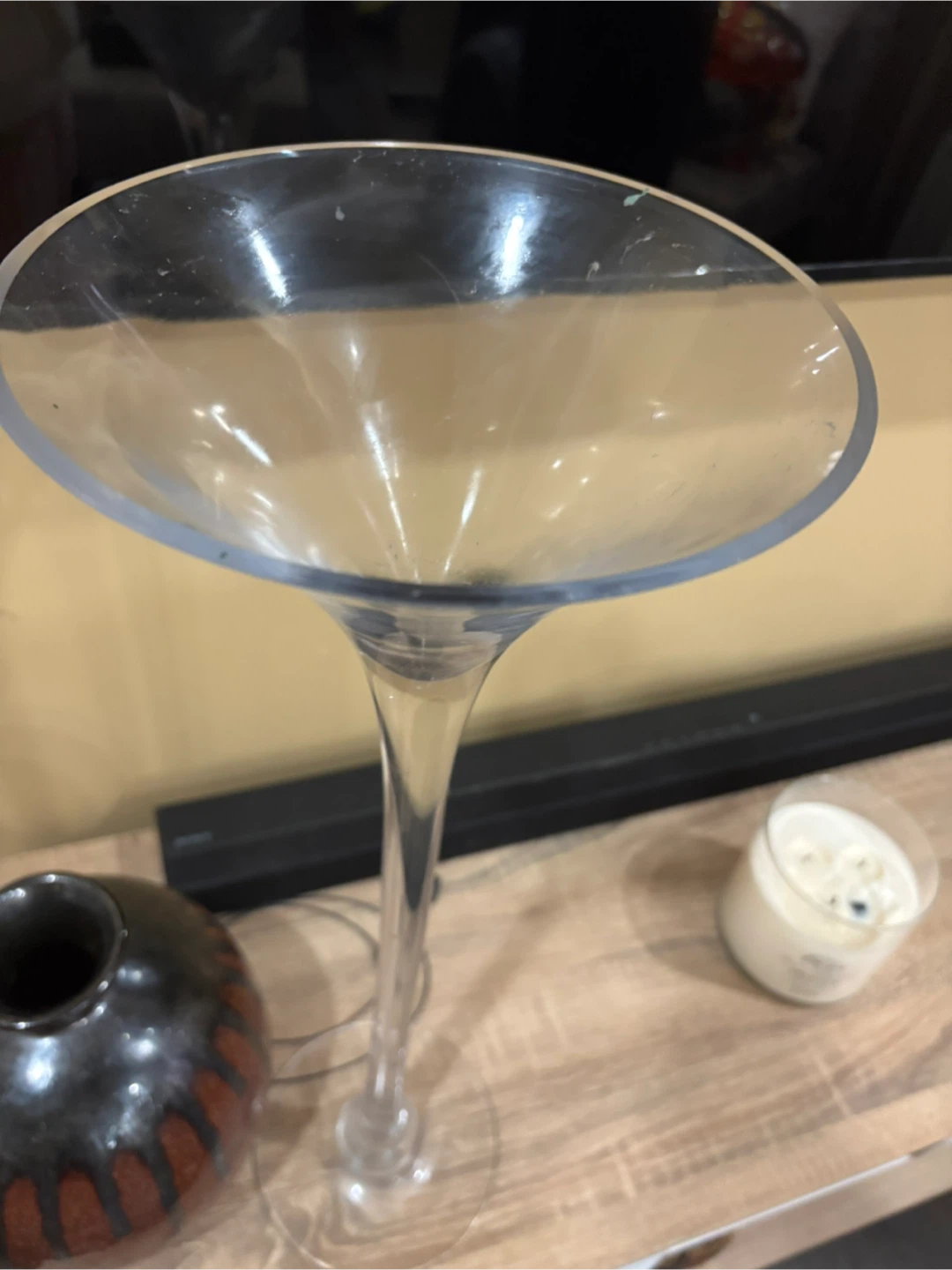 Tall Martini Glass Style Decorative Vase