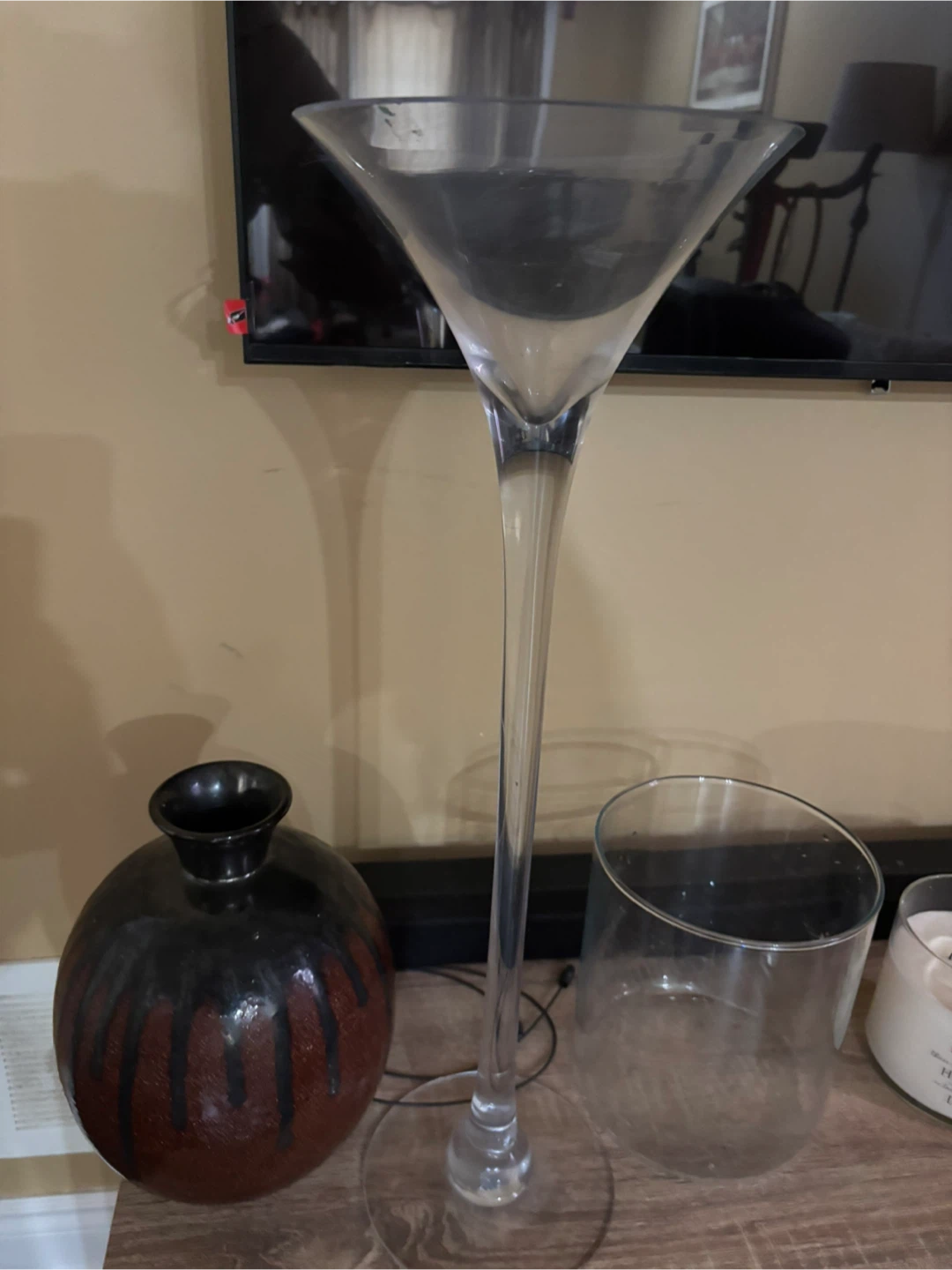 Tall Martini Glass Style Decorative Vase - photo 2