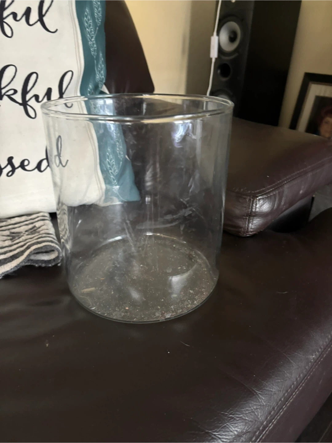 Large Clear Glass Cylinder Vase - photo 2