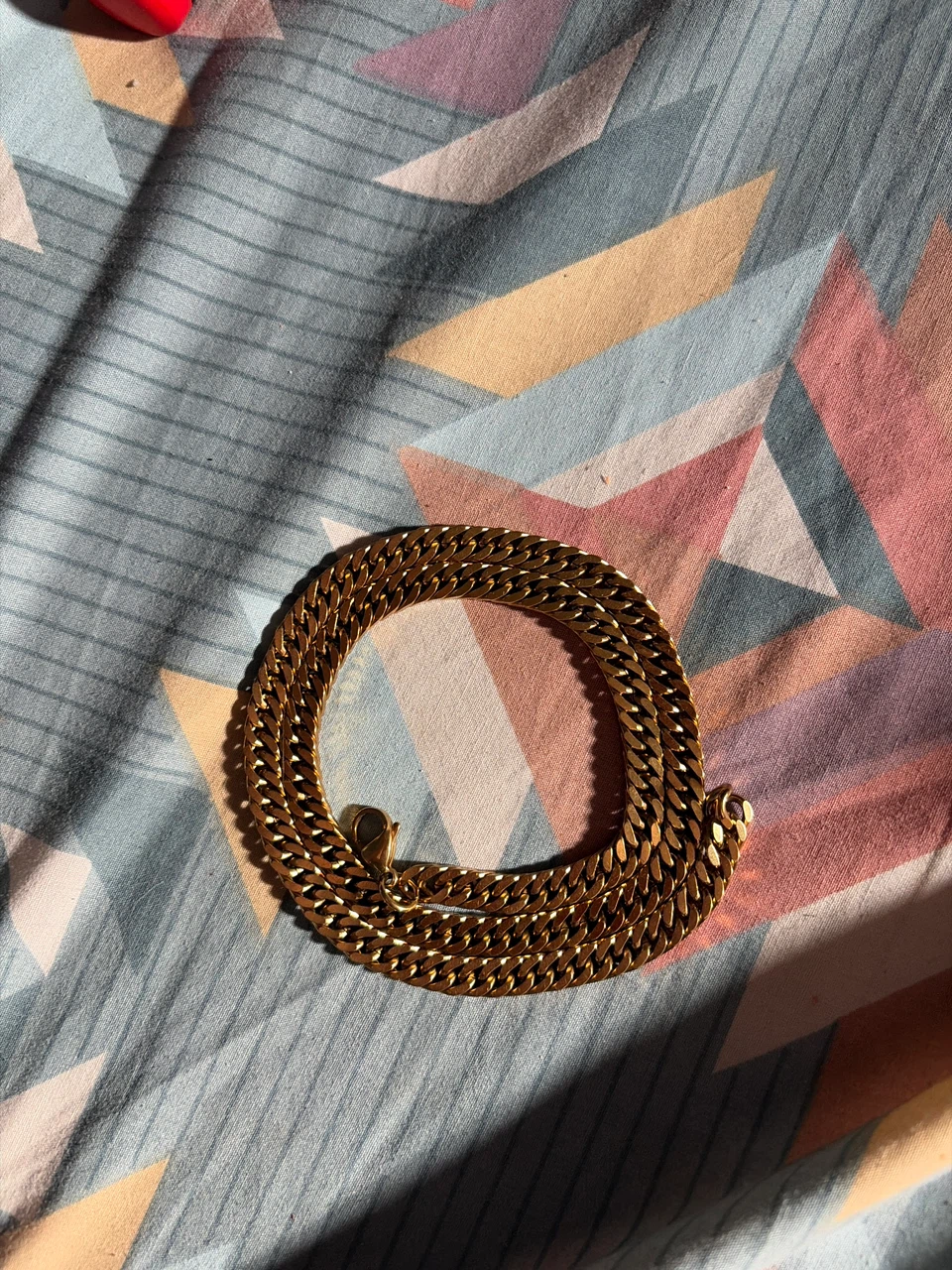 Gold-tone cuban link chain
