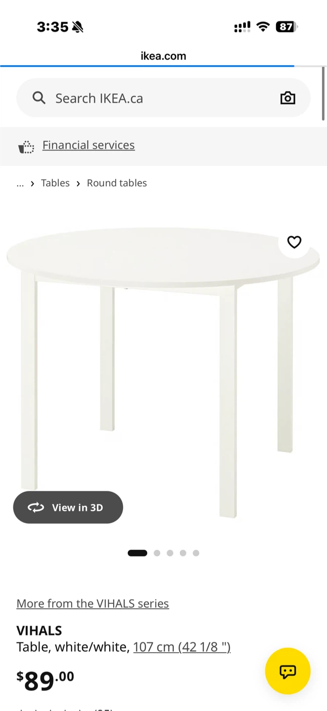 IKEA VIHALS Round White Table