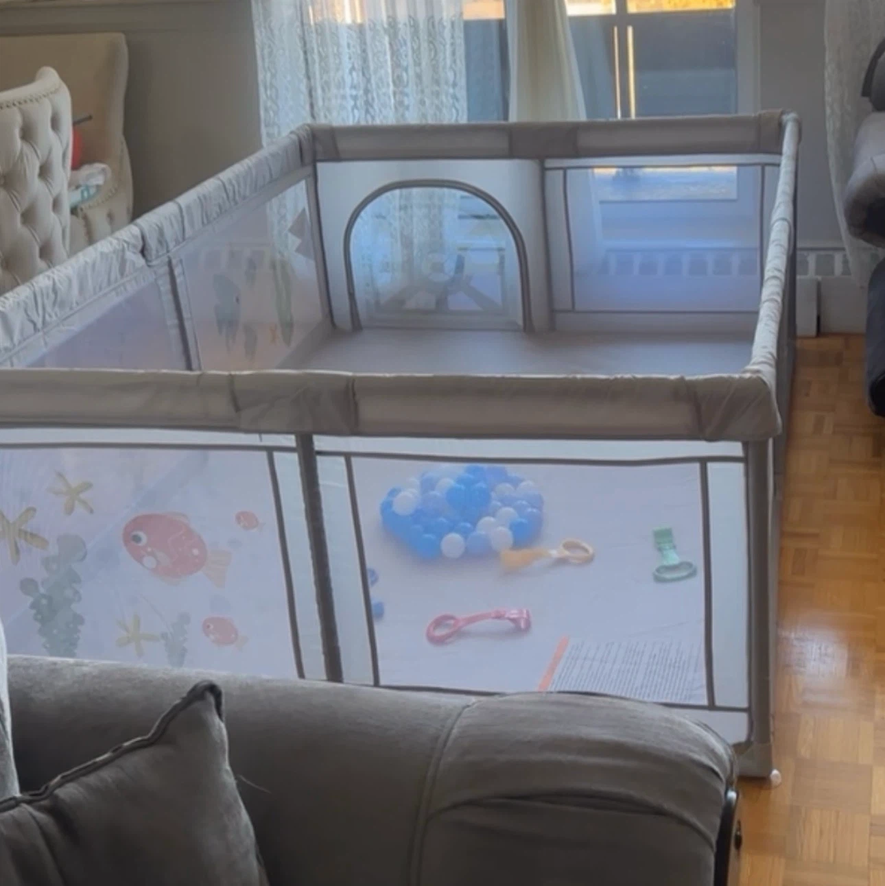 Baby Playpen with Ocean Design