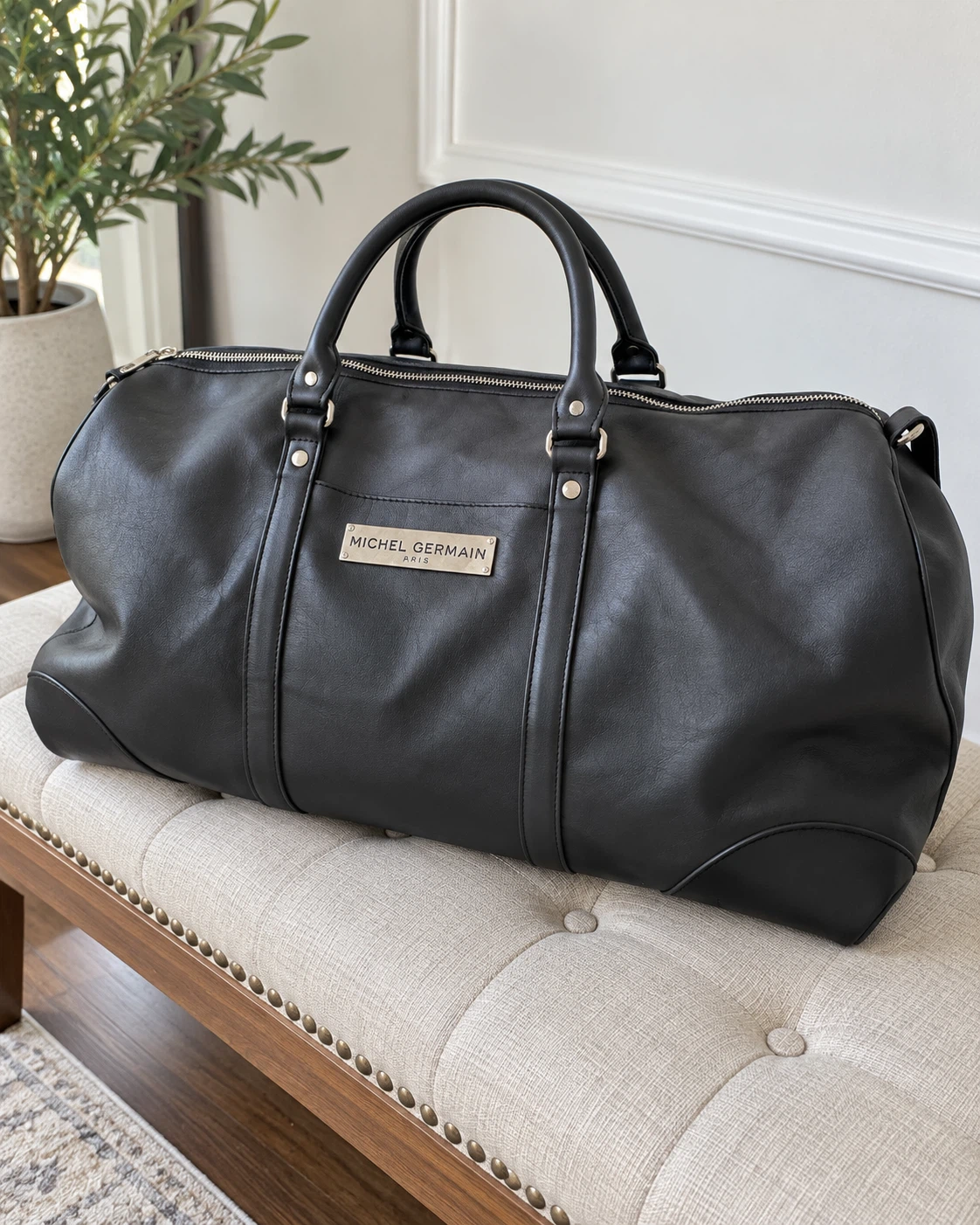 Michel Germain Black Duffle Bag