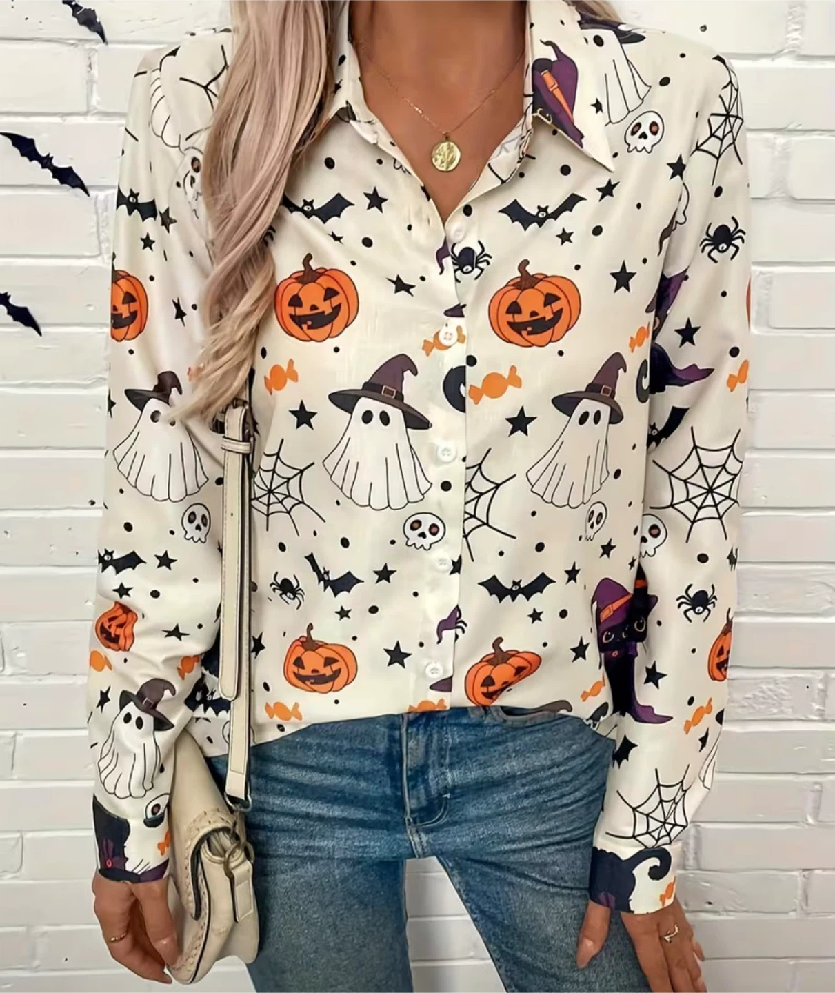 Brand new Halloween Print Button-Down Shirt - photo 2