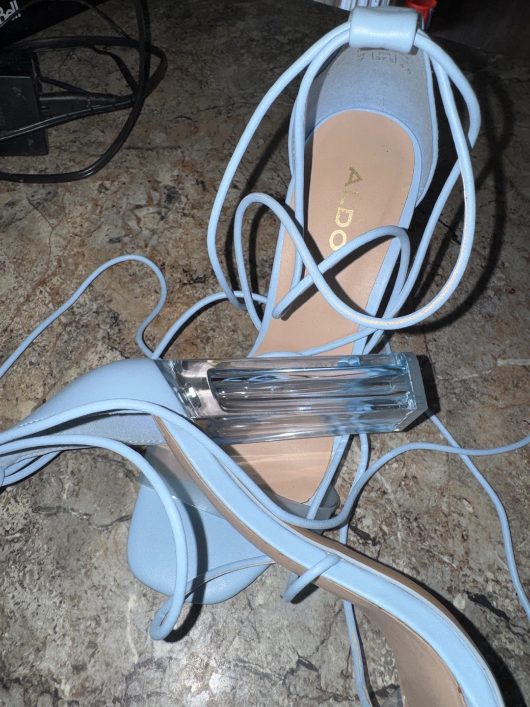 ALDO Light Blue Lace-Up Clear Heels - photo 2