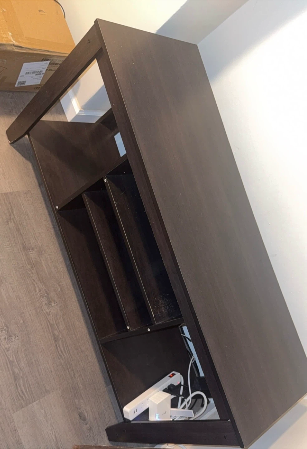Dark Brown Media Console Table - photo 2