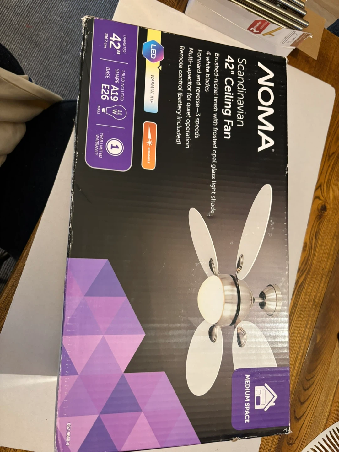 NOMA Scandinavian 42" Ceiling Fan