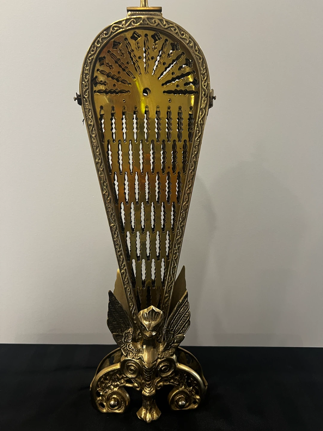 Antique Brass Peacock Fireplace Screen - photo 5