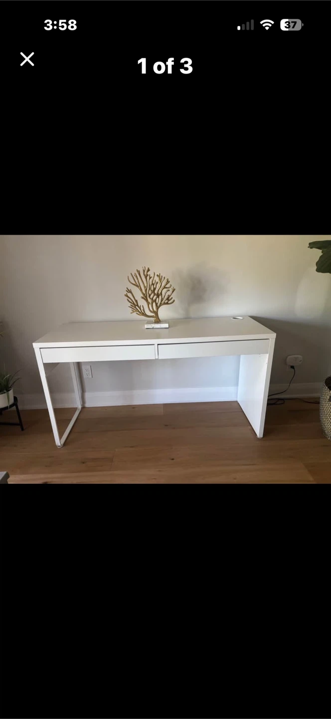 IKEA white narrow desk table - photo 2