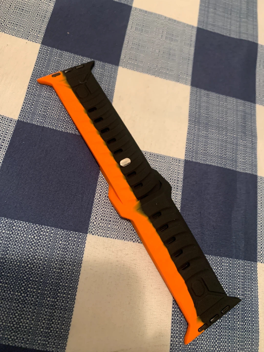 Orange and Black Silicone Smartwatch Band