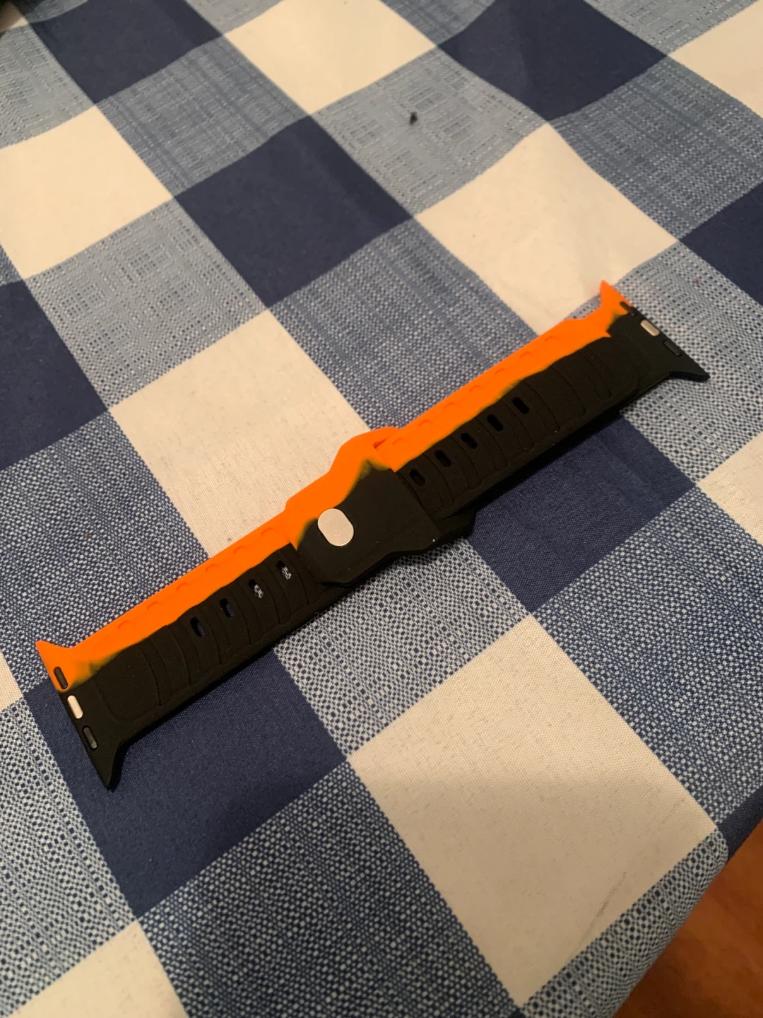 Orange and Black Silicone Smartwatch Band - photo 2