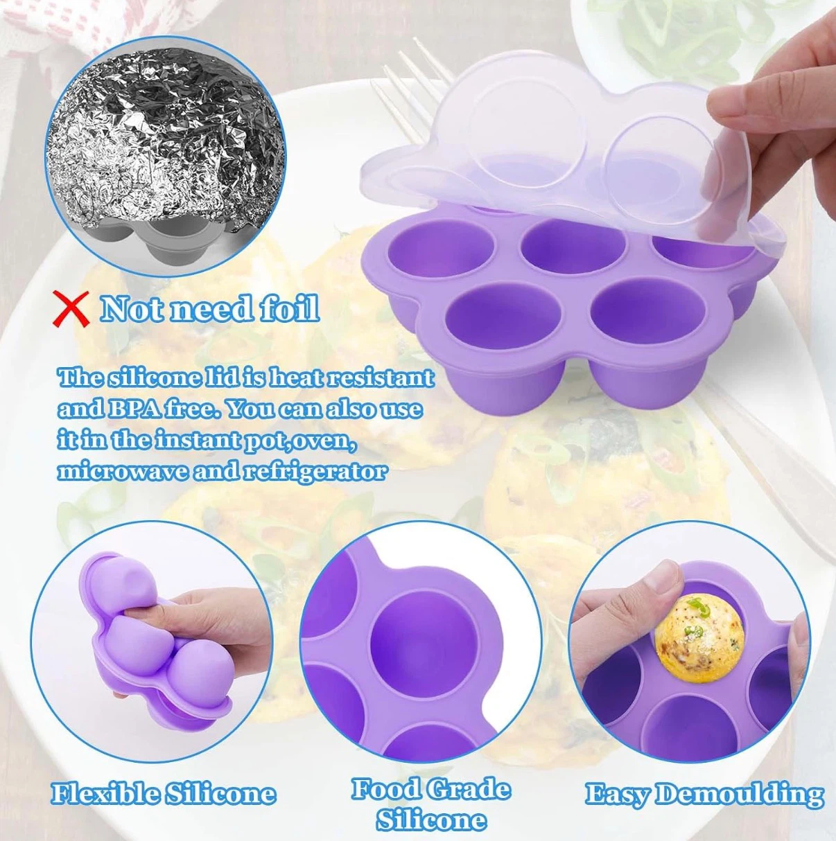 Silicone Egg Bites Mold with Lid - photo 5