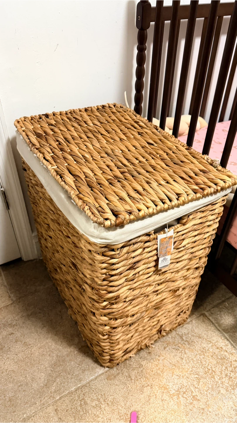 Woven Seagrass Laundry Hamper with Lid - photo 2