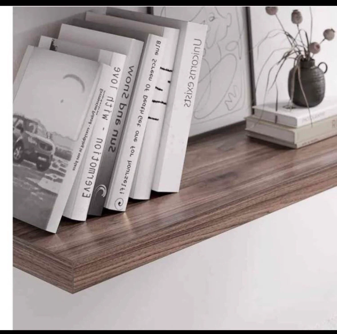 2 Floating wall shelf, wood grain finish