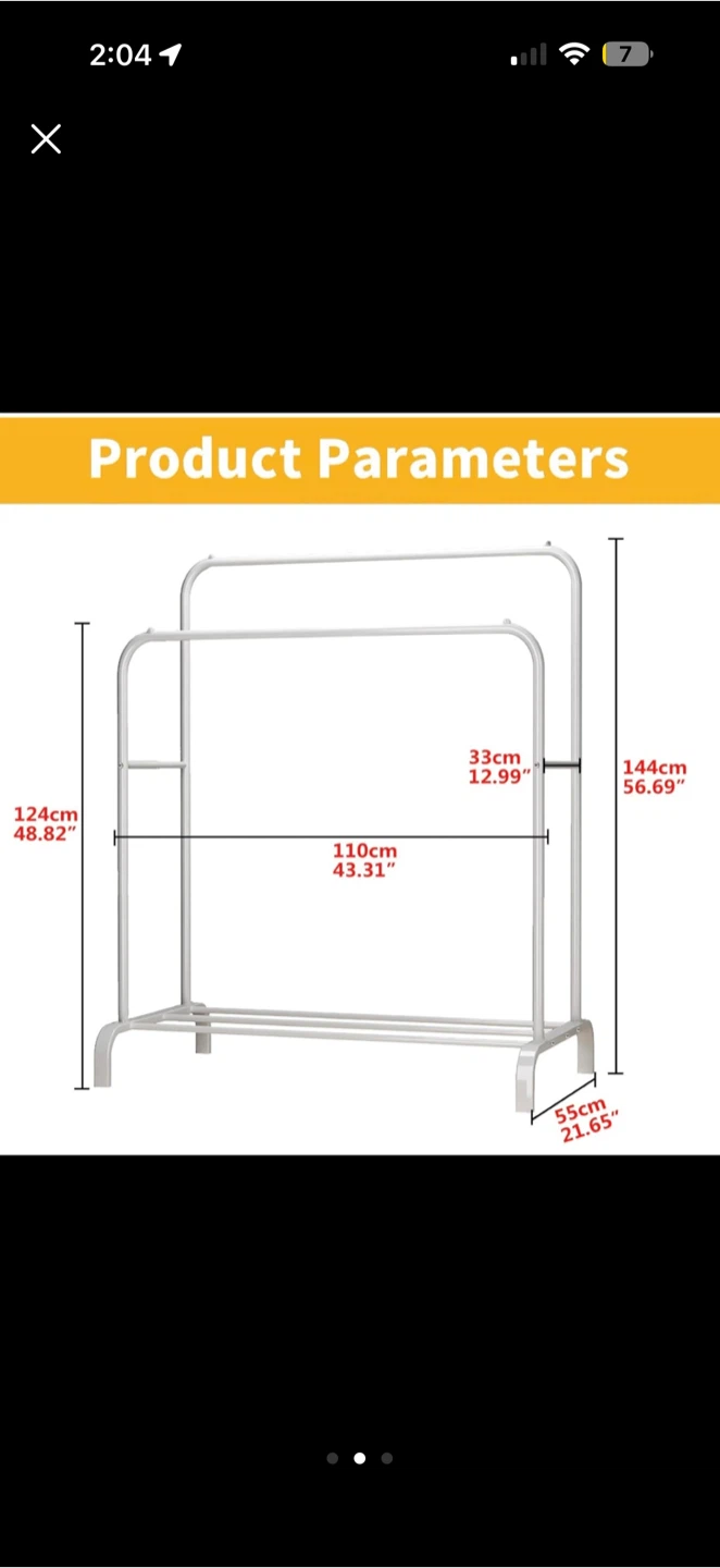 Double Rail Metal Garment Rack - photo 2