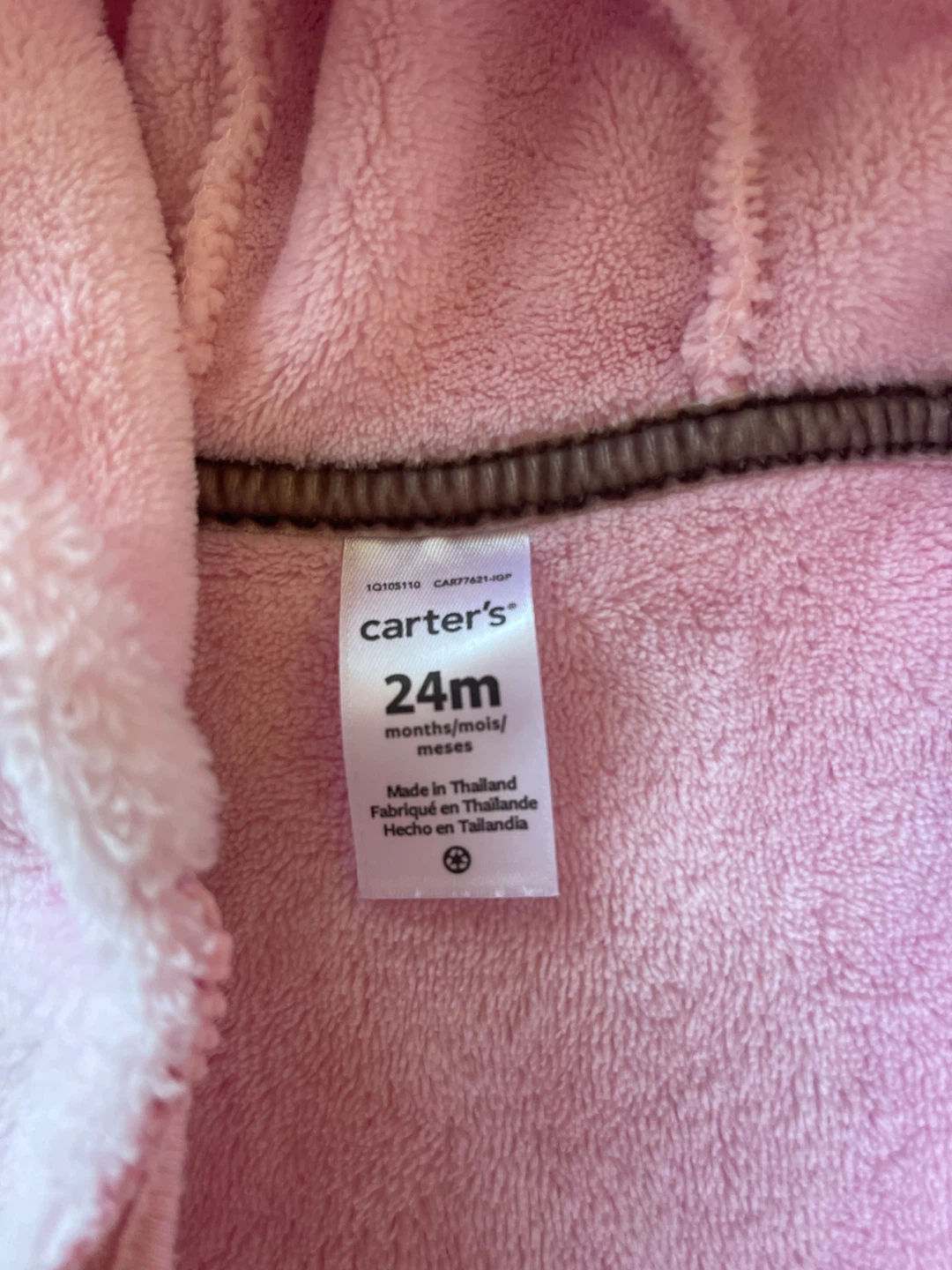 Carter's Pink Fuzzy Hoodie Size 24m - photo 2