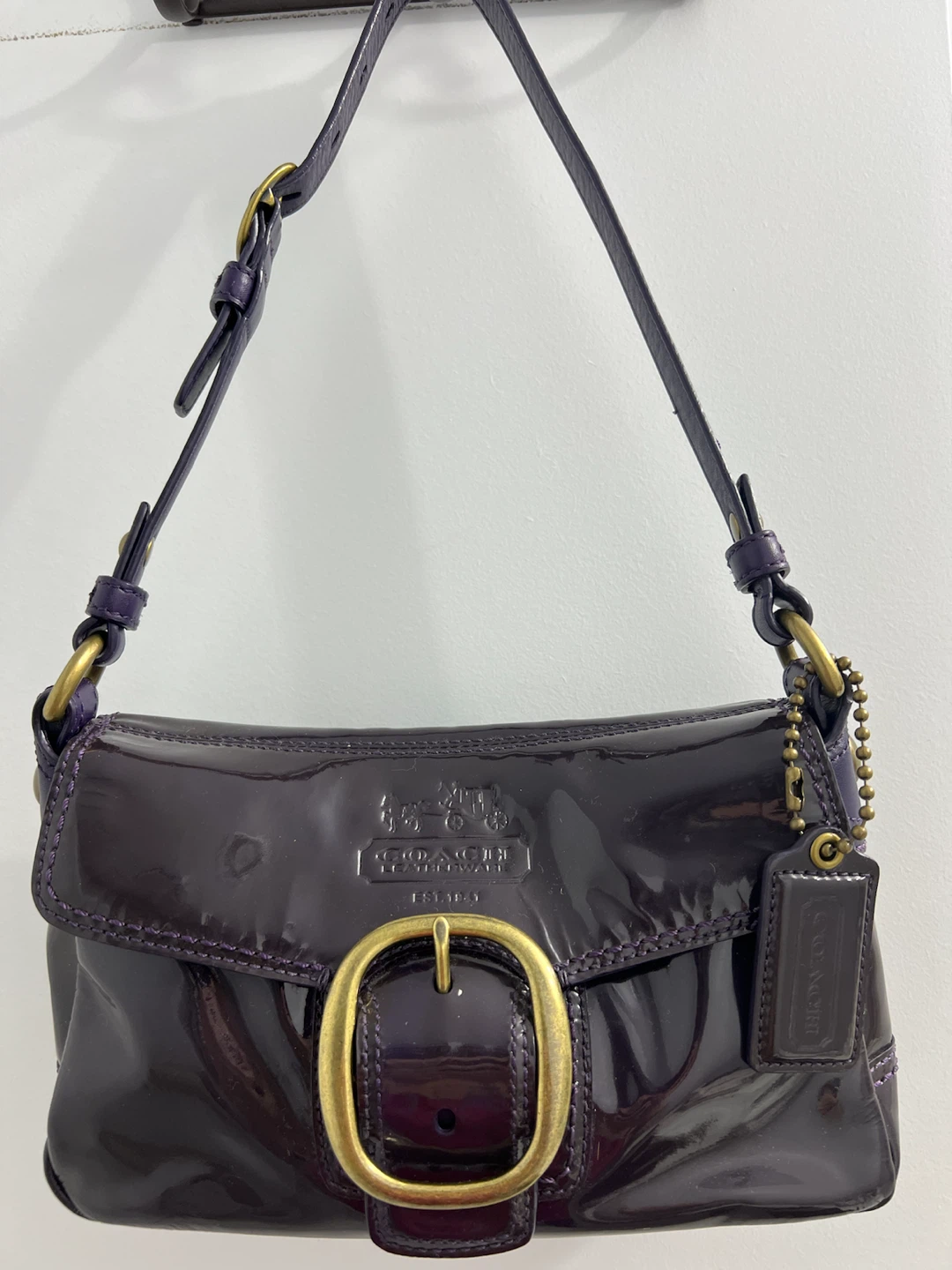 Coach Purple Patent Leather Shoulder Bag