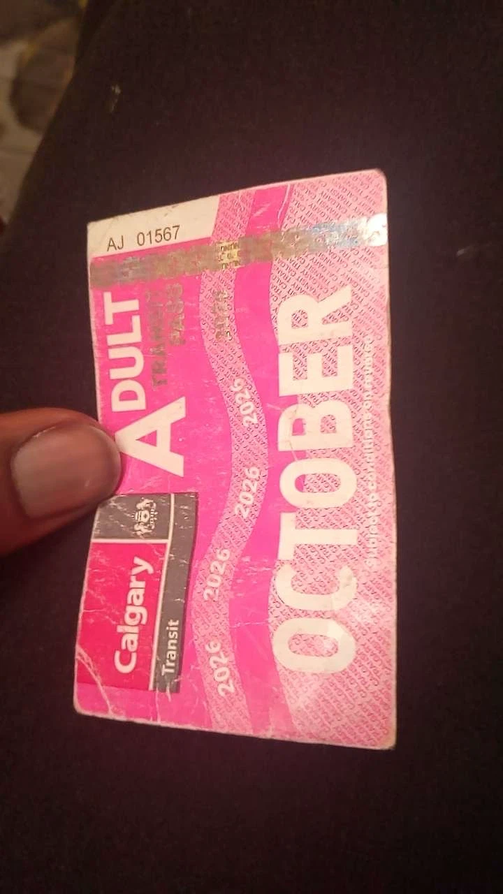 Calgary Transit Adult Monthly Pass October 2026