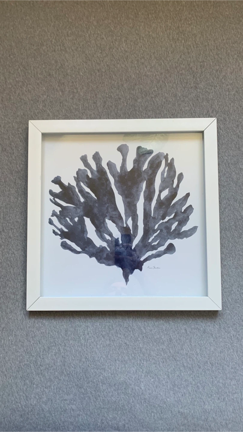 Blue Coral Art by Ariane Martine - Framed 18” X 18”