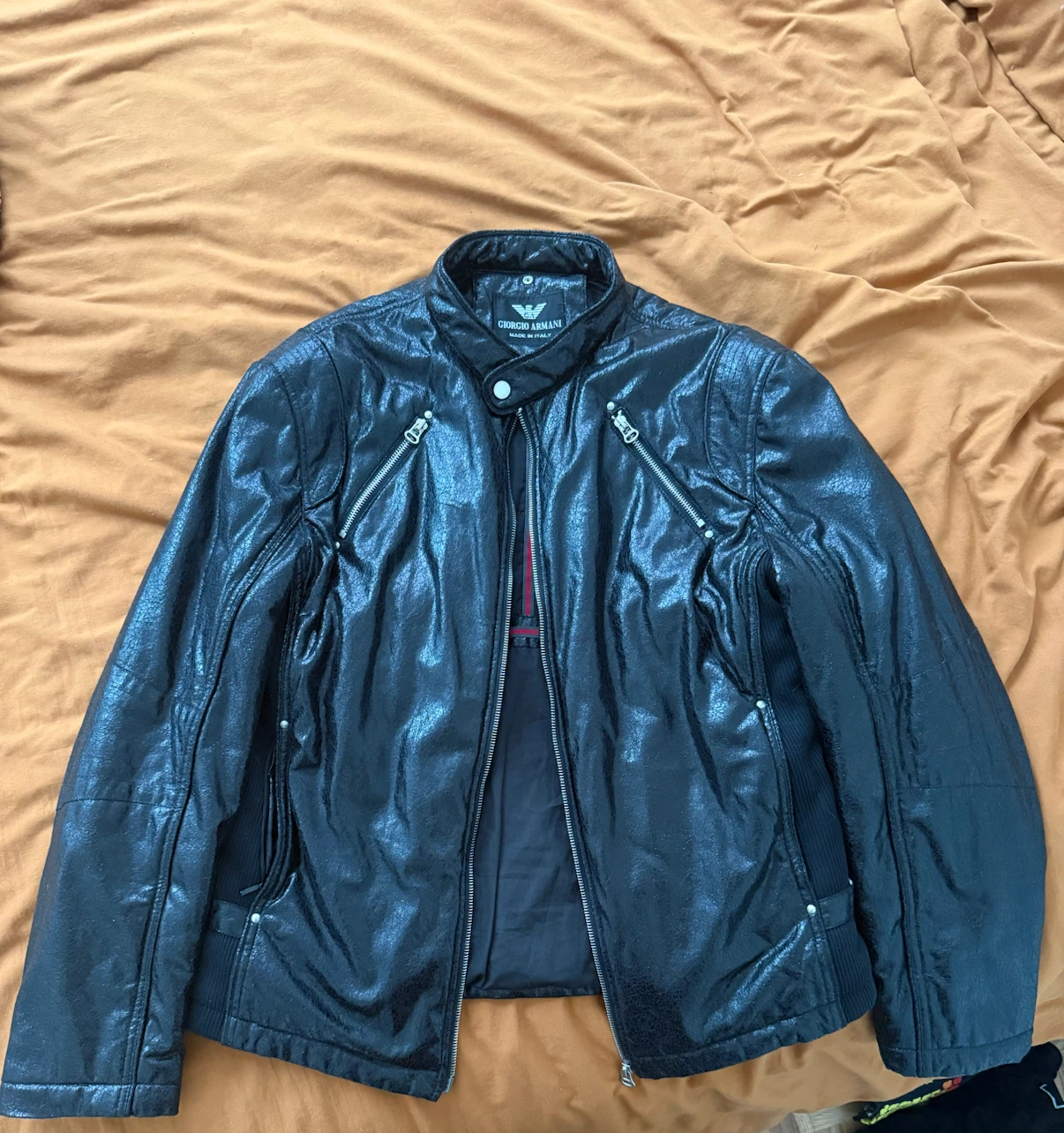 Giorgio Armani Black Leather Jacket