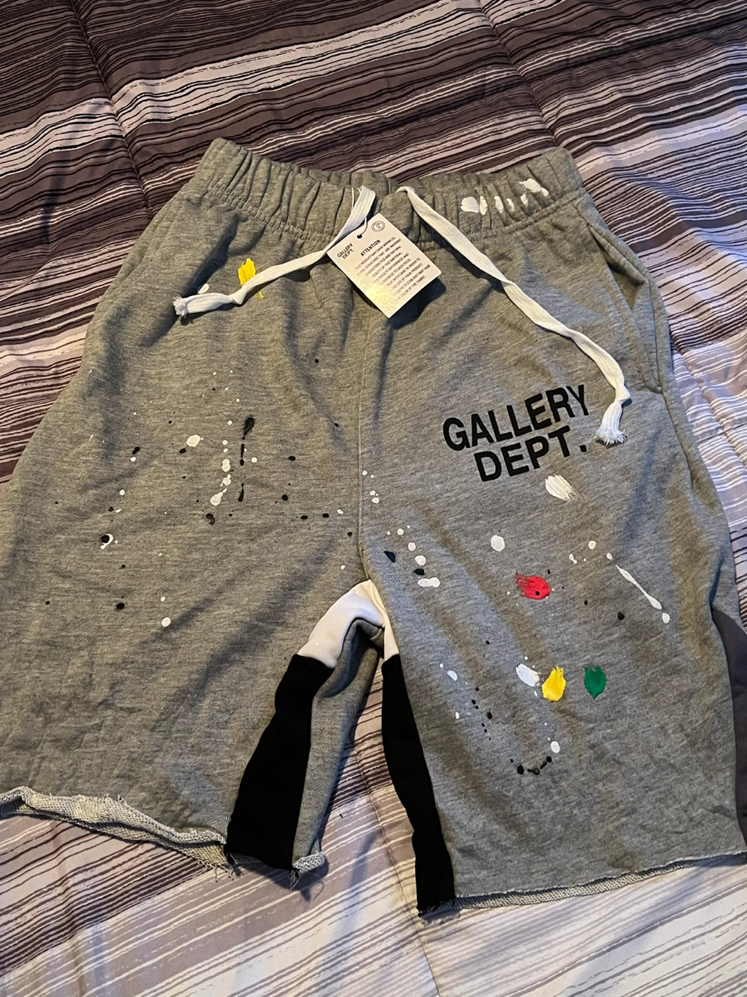 Gallery Dept. Grey Paint Splatter Shorts