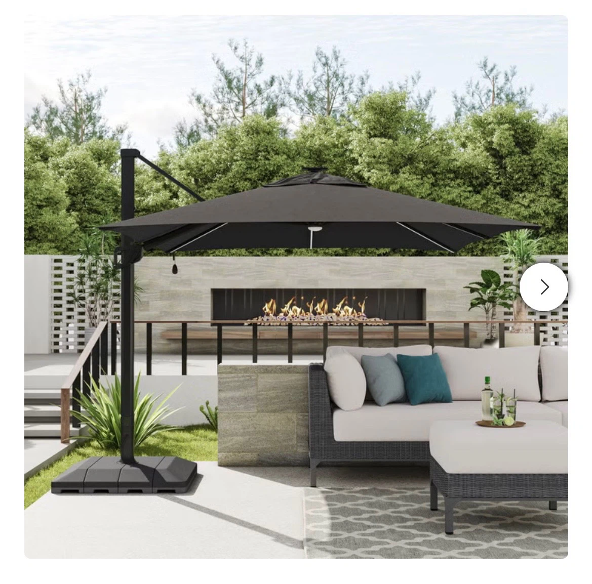 The Sirio™ 3 m x 4 m Cantilever Umbrella with Solar Powered LED - photo 2