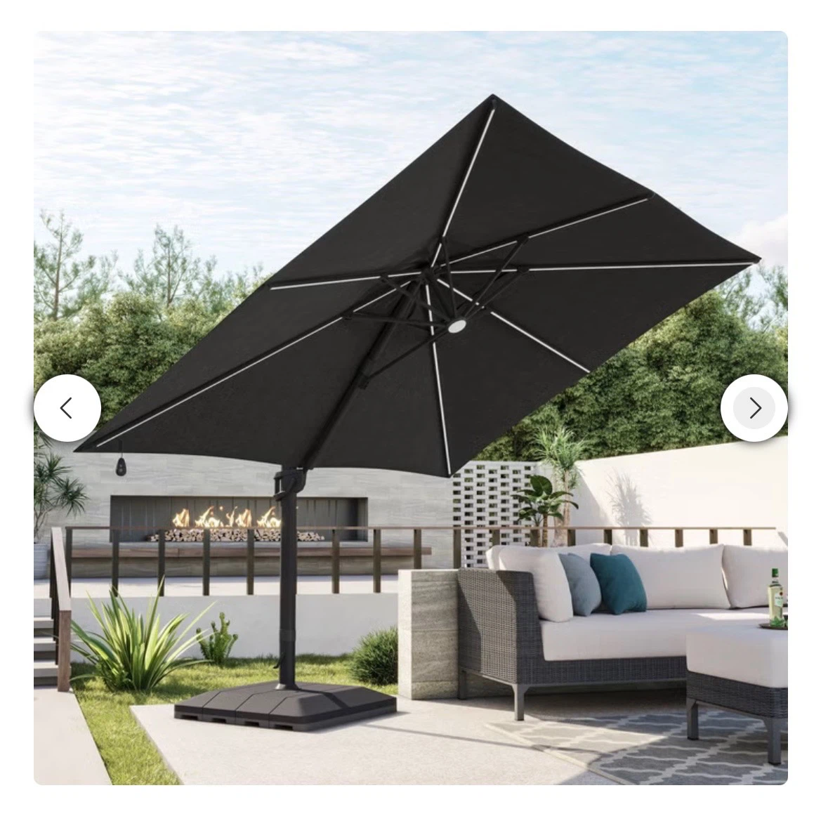 The Sirio™ 3 m x 4 m Cantilever Umbrella with Solar Powered LED - photo 3