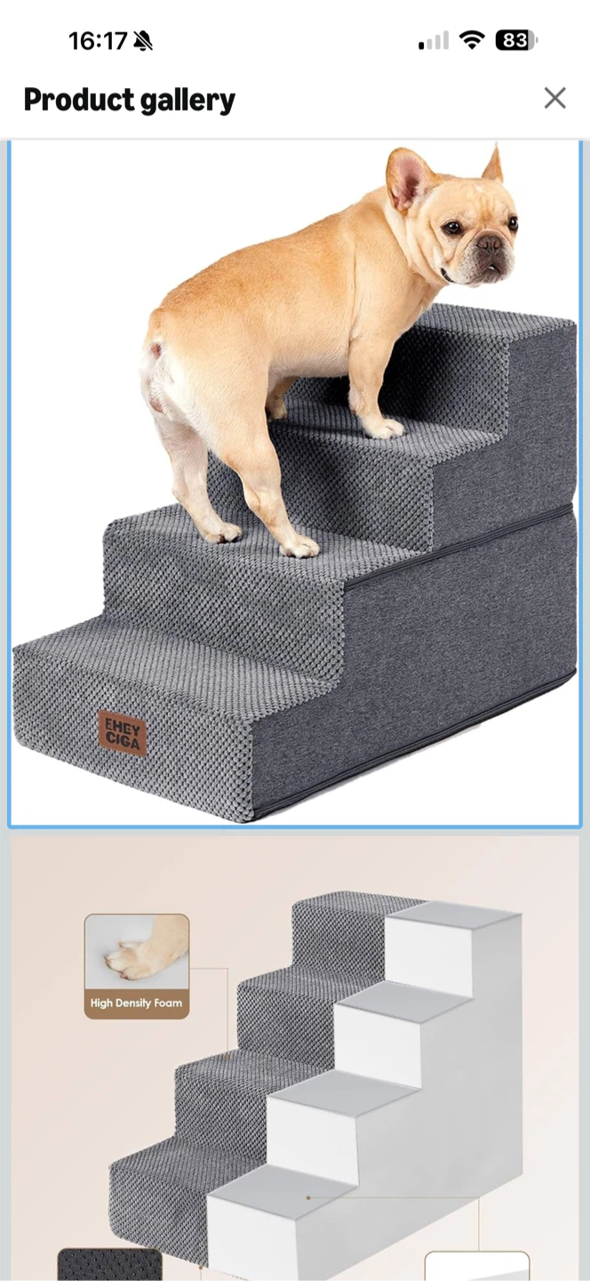 EHEY CIGA 4-Step Gray Pet Stairs