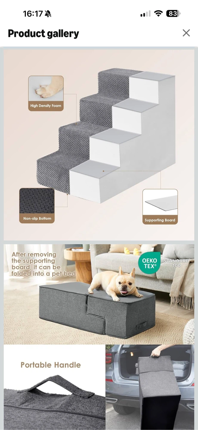 EHEY CIGA 4-Step Gray Pet Stairs - photo 2