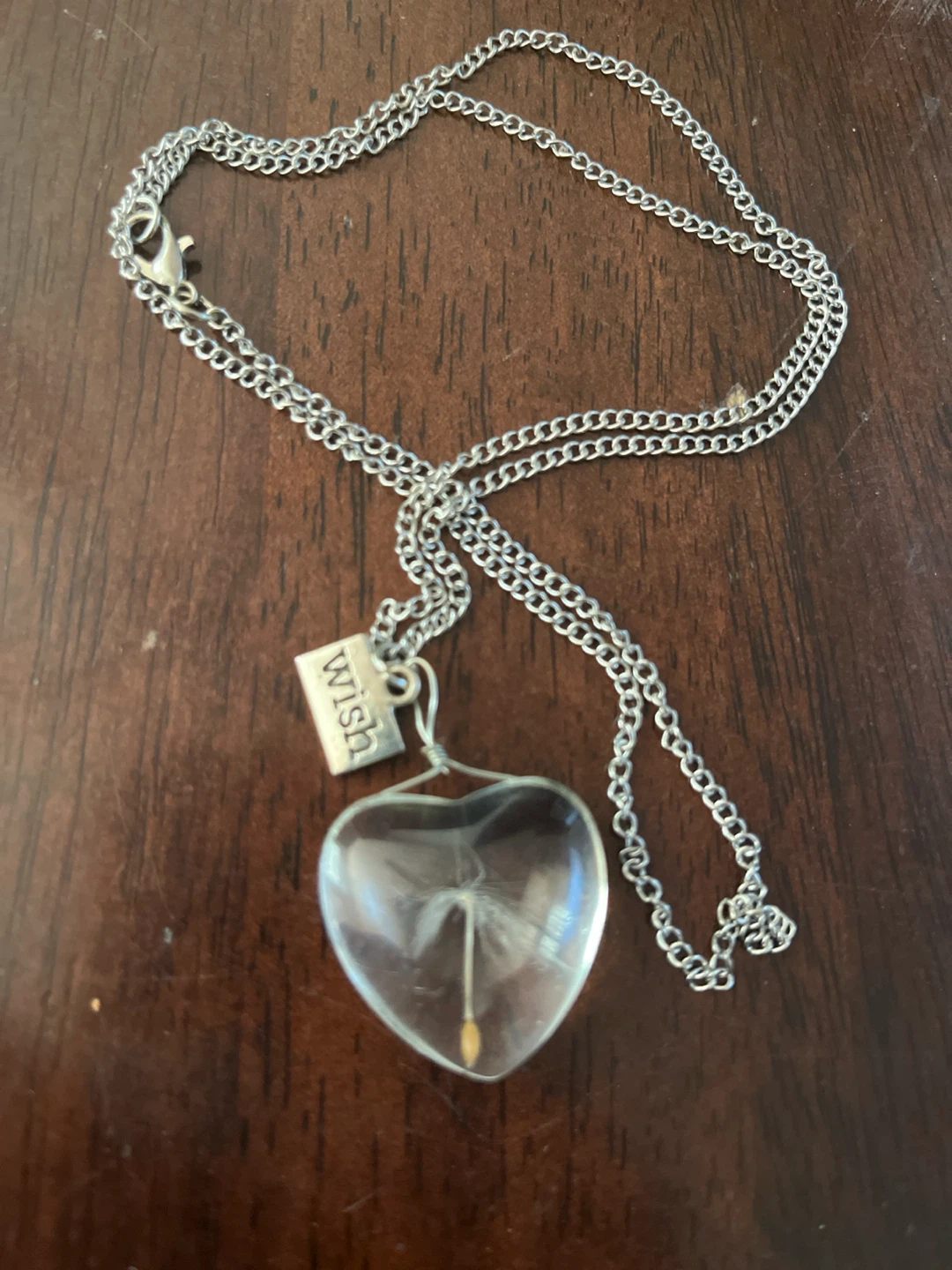 Wish Dandelion Heart Pendant Necklace