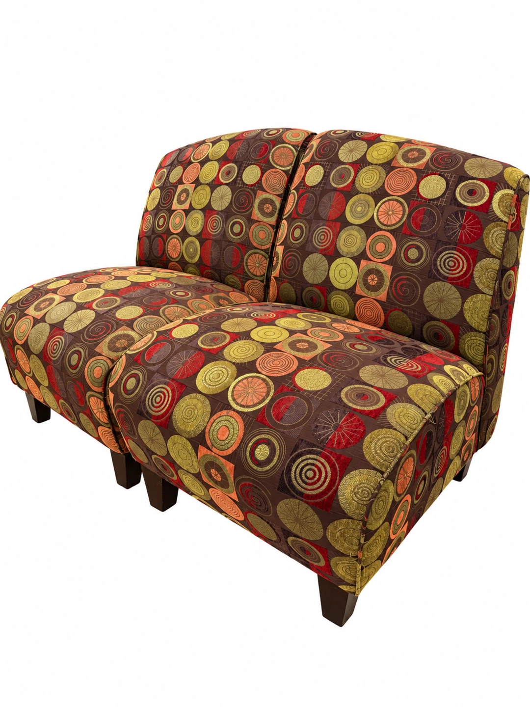 Two-Piece Patterned Armless Loveseat