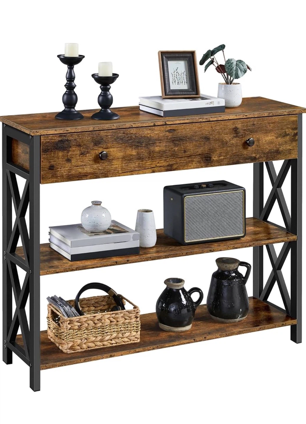 Rustic Industrial Entryway Console Table - photo 2