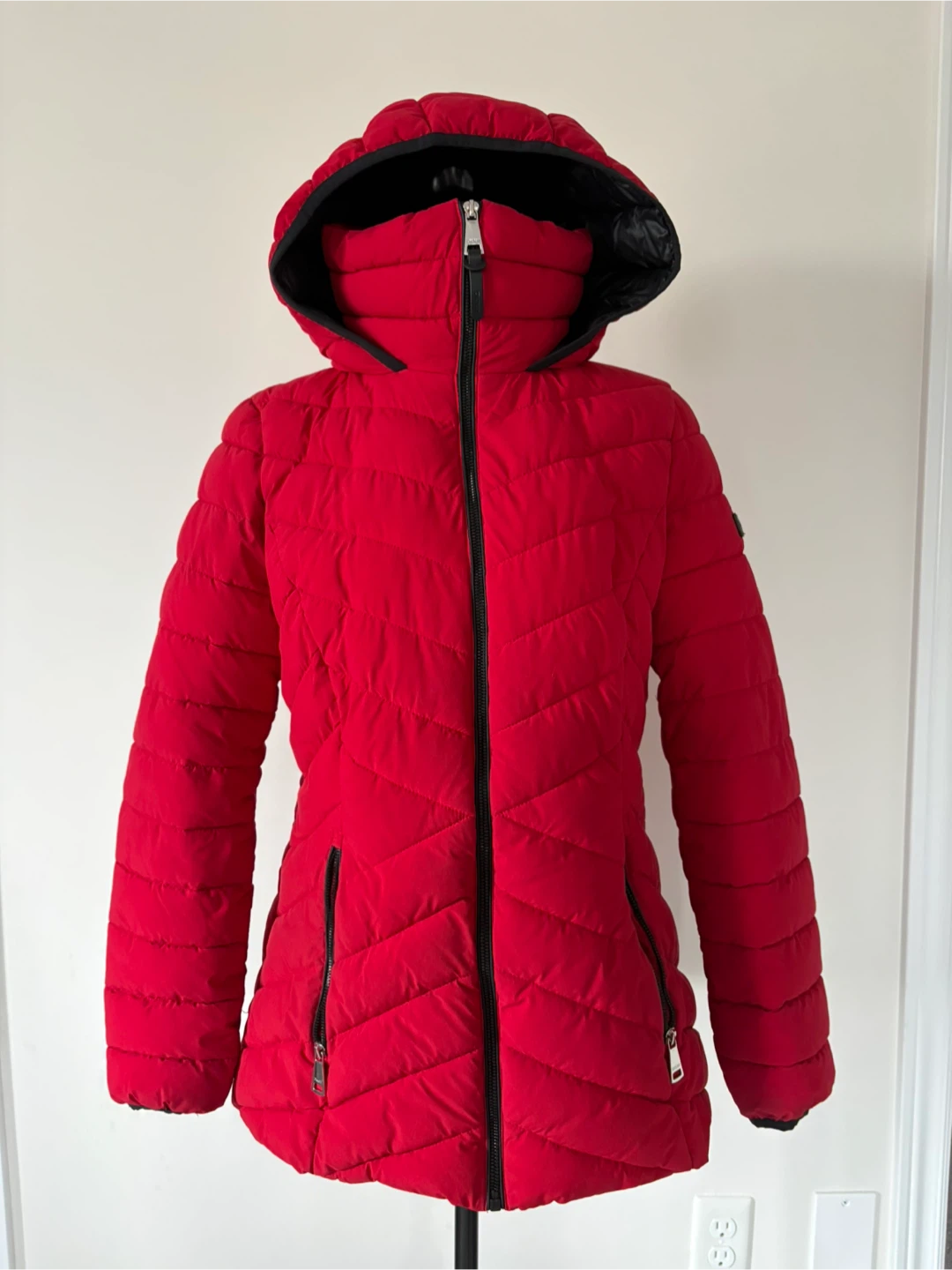 M - DKNY Red Quilted Winter Jacket