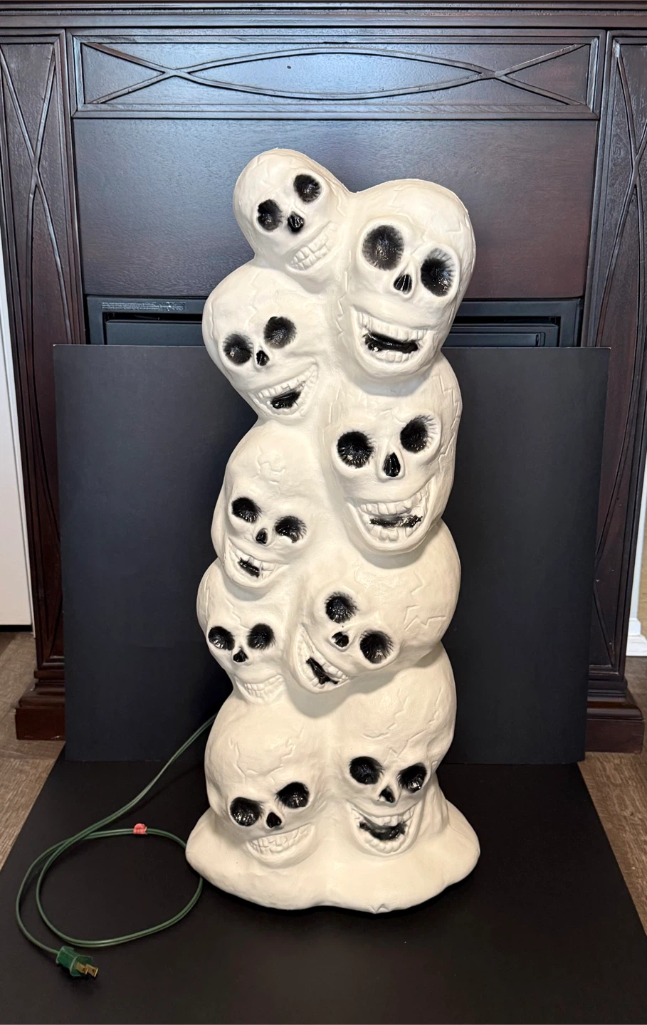 Vintage Halloween Skull Heads Blow Mold