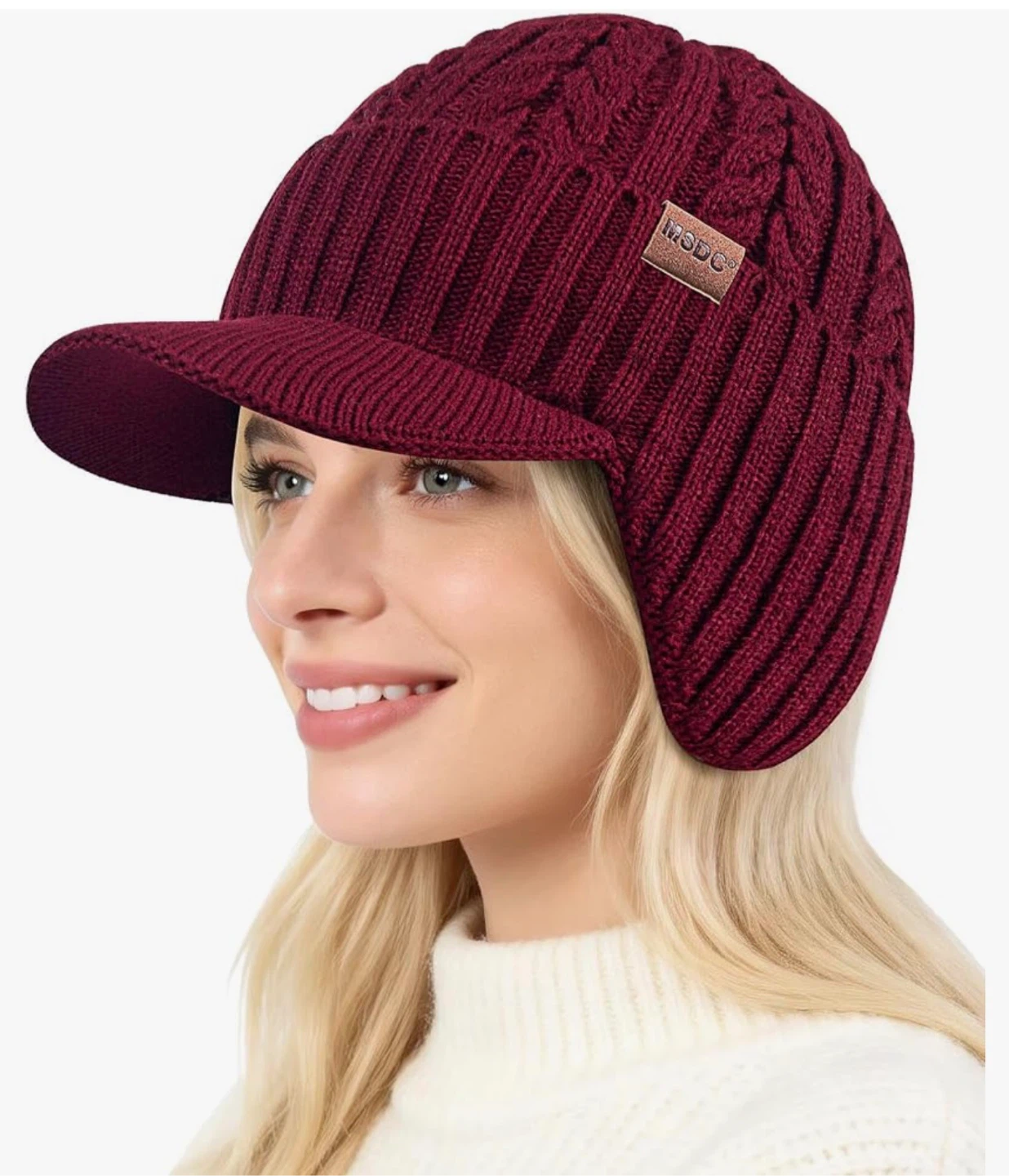 Fleece Lined Knit Hat with Ear Flaps