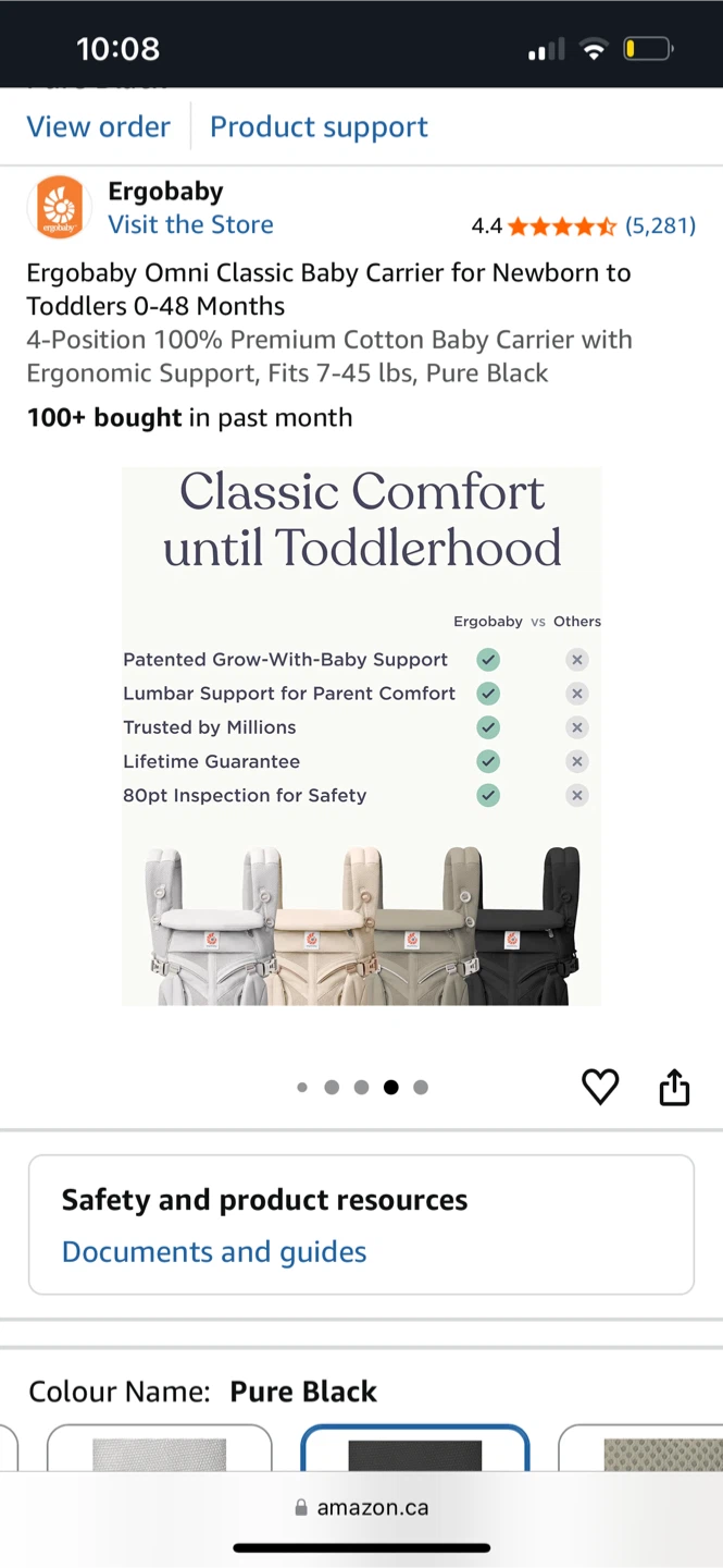 Ergobaby Omni Classic Baby Carrier - Pure Black - photo 5
