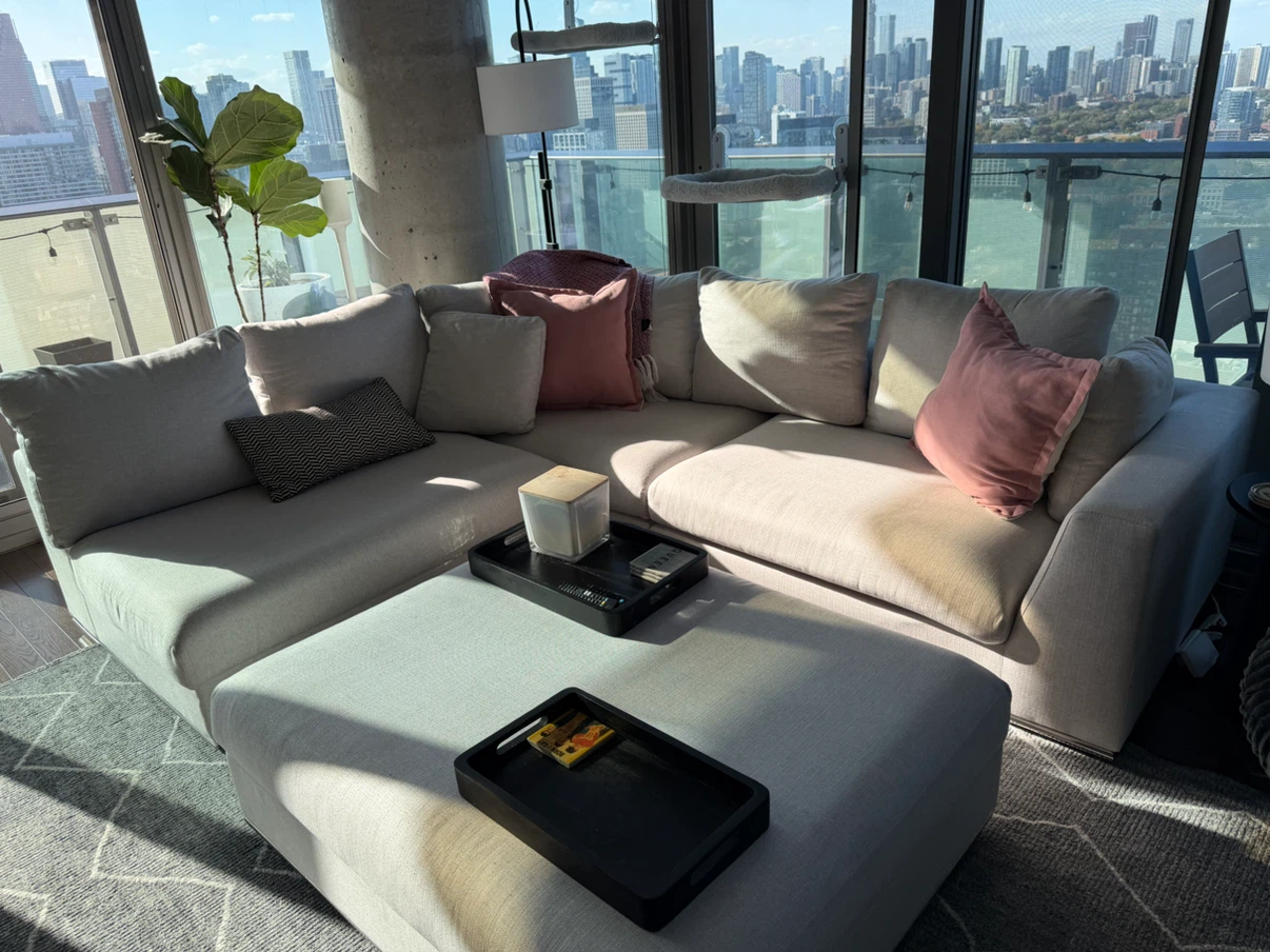 Large Couch/Sectional & Ottoman