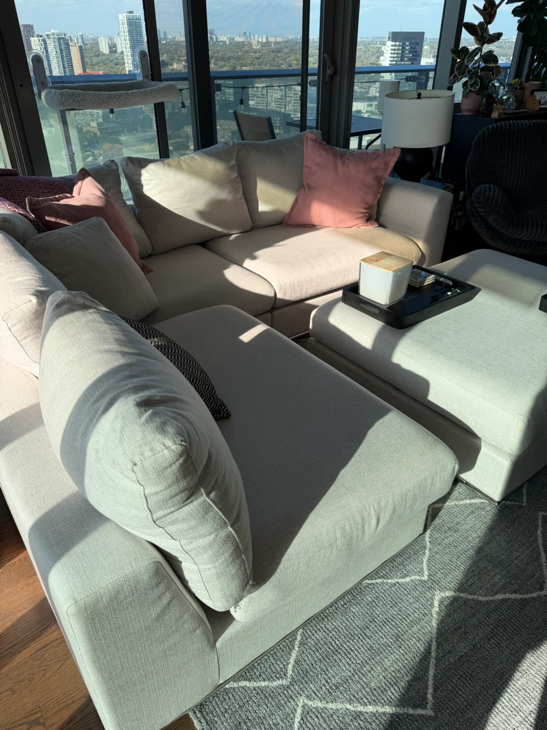 Large Couch/Sectional & Ottoman - photo 2