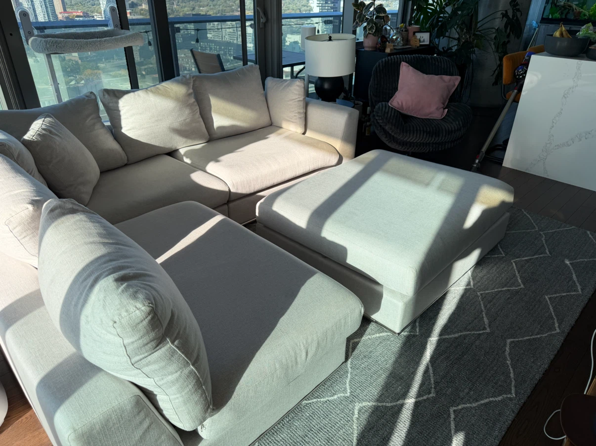 Large Couch/Sectional & Ottoman - photo 5