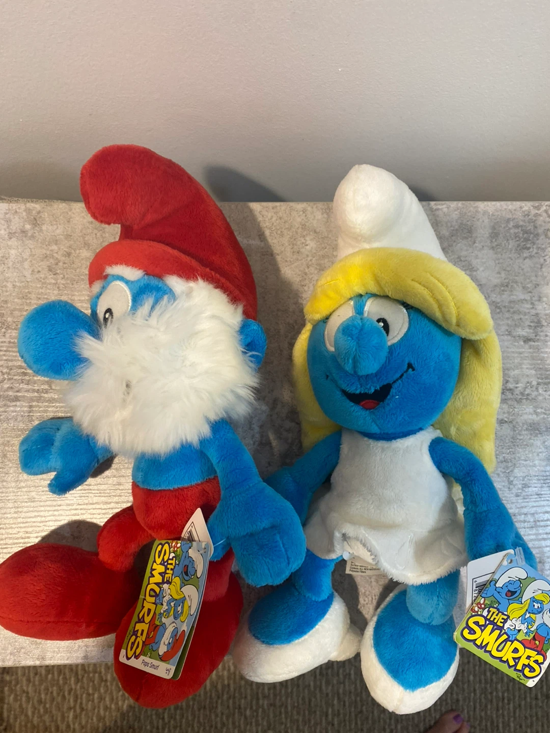 The Smurfs Papa Smurf and Smurfette Plush Toys
