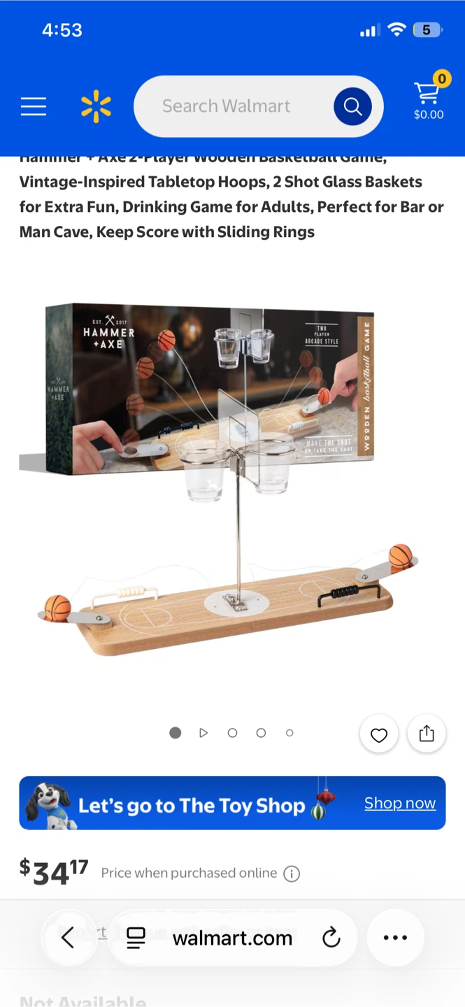 NEW! Hammer + Axe 2-Player Wooden Basketball Game