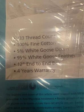 Queen White goose feather duvet (New) - photo 2