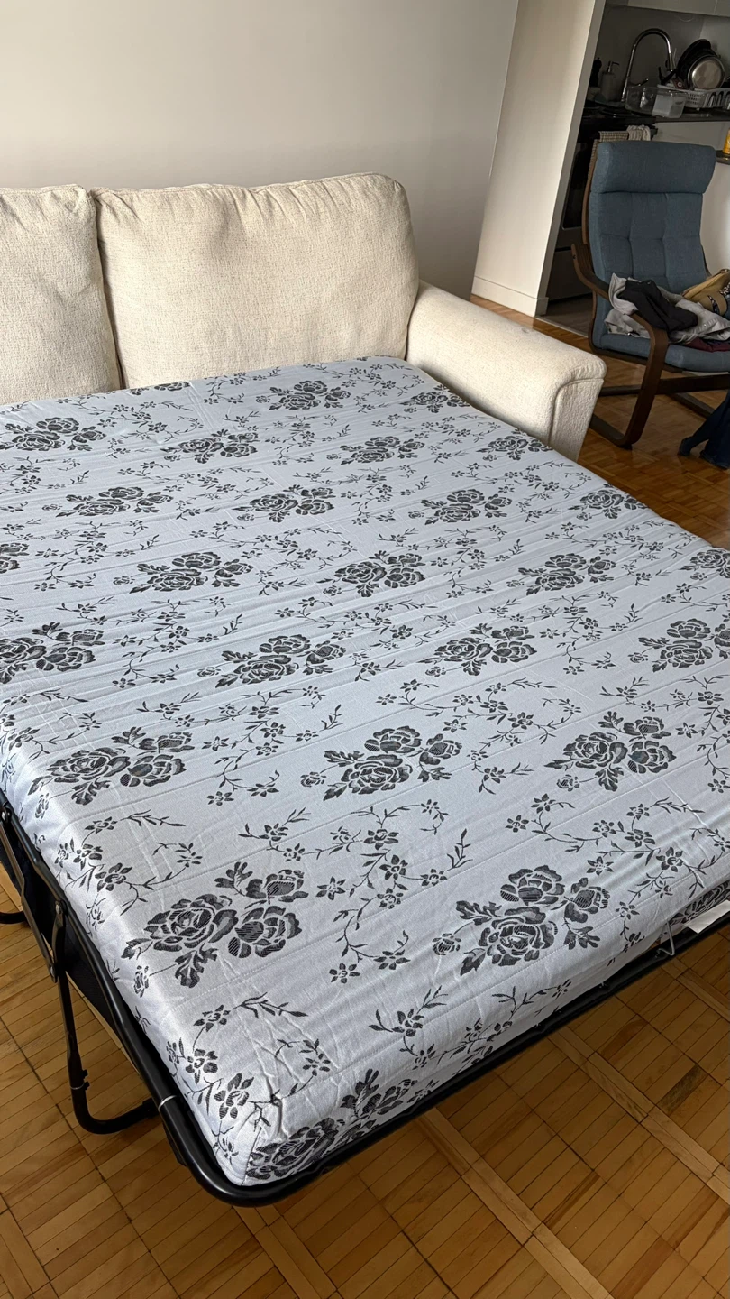 Beige pull-out sofa bed (queen) - photo 5