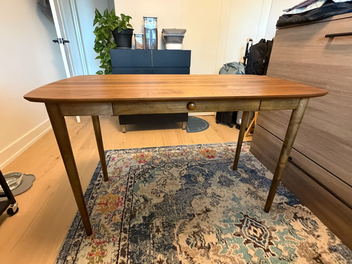 Mid-Century Style Wooden Desk with Drawer