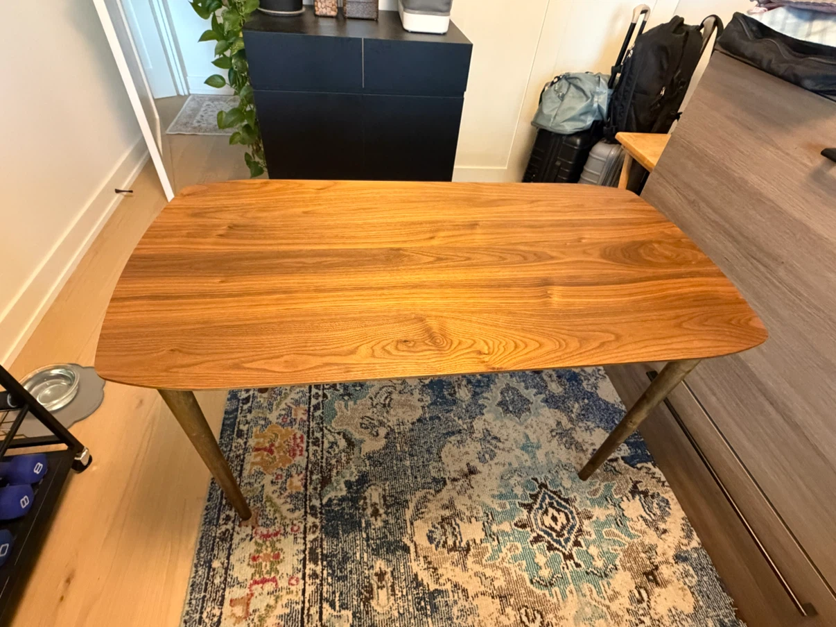 Mid-Century Style Wooden Desk with Drawer - photo 3