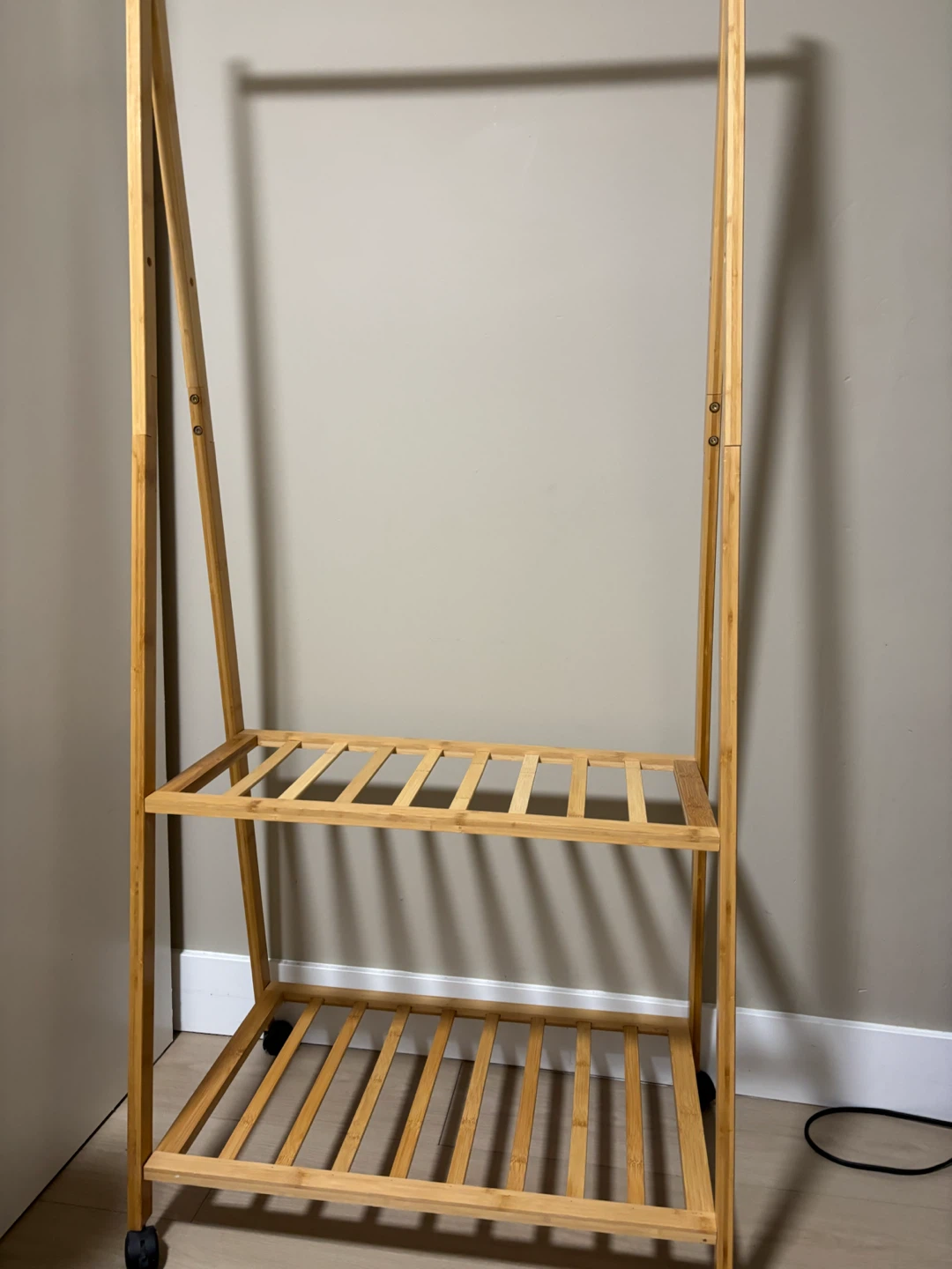 Bamboo Clothing Rack with Wheels